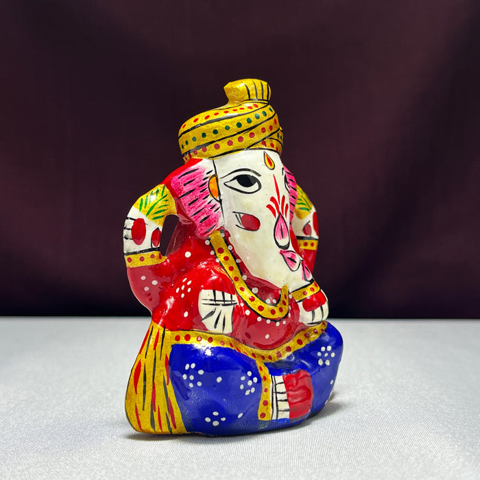 Metal Handpaited Ganesha Idol for Temple Decor & Home Decor