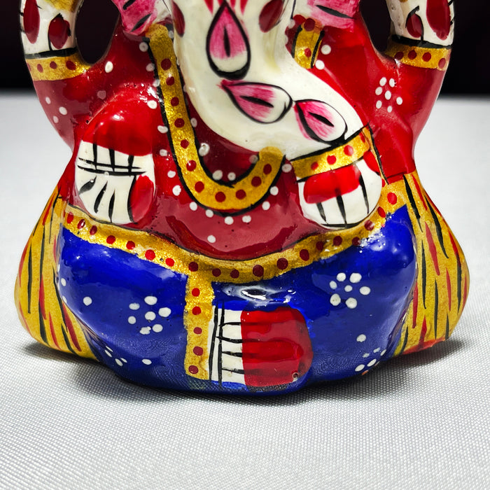 Metal Handpaited Ganesha Idol for Temple Decor & Home Decor