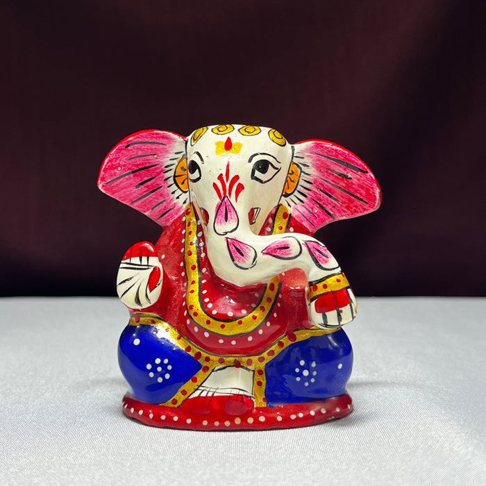 Handmade Metal Kaan Ganesh Statue – Ideal for Temple and Home Altar Decor