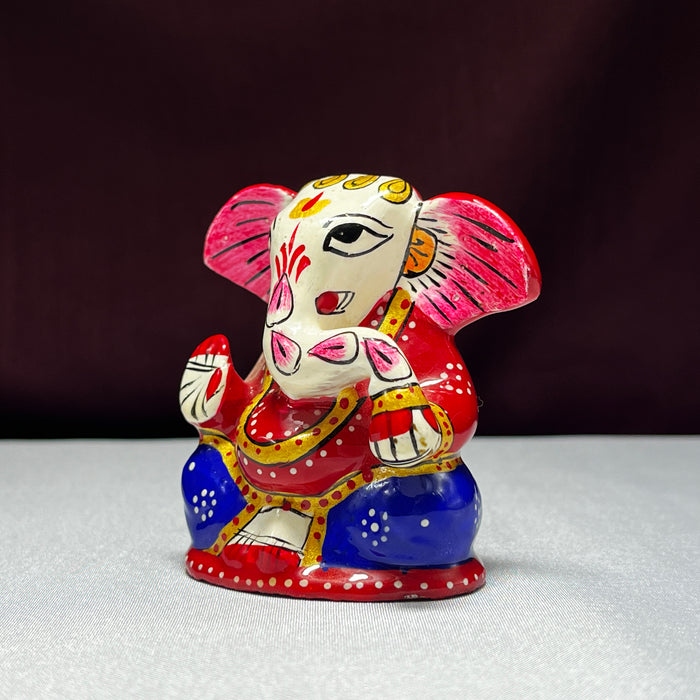 Handmade Metal Kaan Ganesh Statue – Ideal for Temple and Home Altar Decor