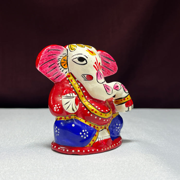 Handmade Metal Kaan Ganesh Statue – Ideal for Temple and Home Altar Decor