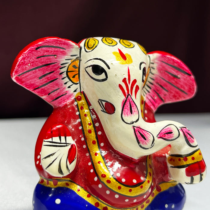Handmade Metal Kaan Ganesh Statue – Ideal for Temple and Home Altar Decor