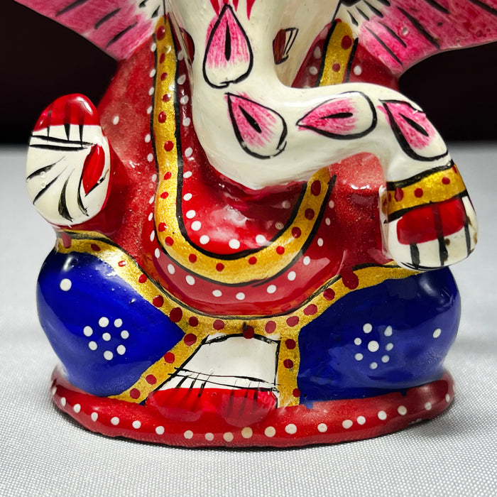 Handmade Metal Kaan Ganesh Statue – Ideal for Temple and Home Altar Decor