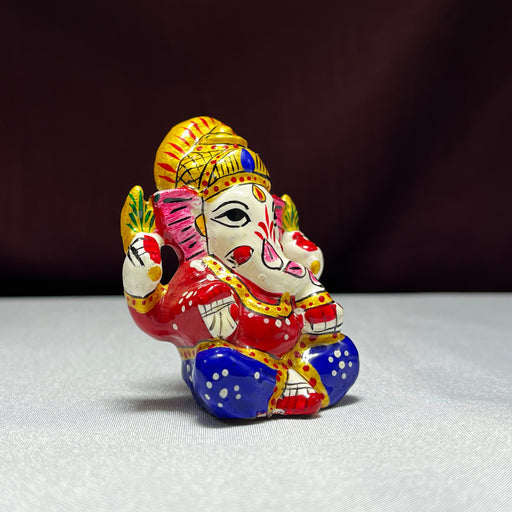 Handcrafted Metal Mukut Ganesh Sculpture