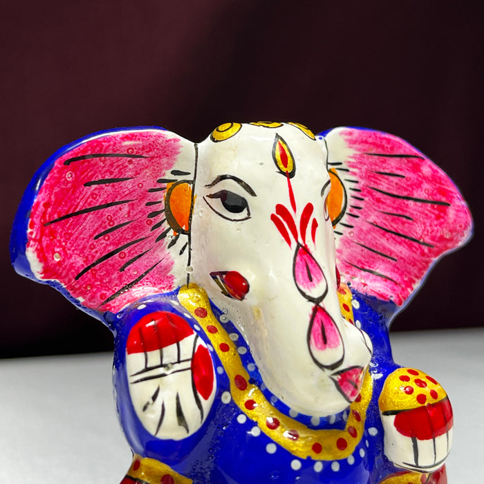 Handmade Metal Kaan Ganesh Statue  Traditional Decor, Durable and High-Quality Gift