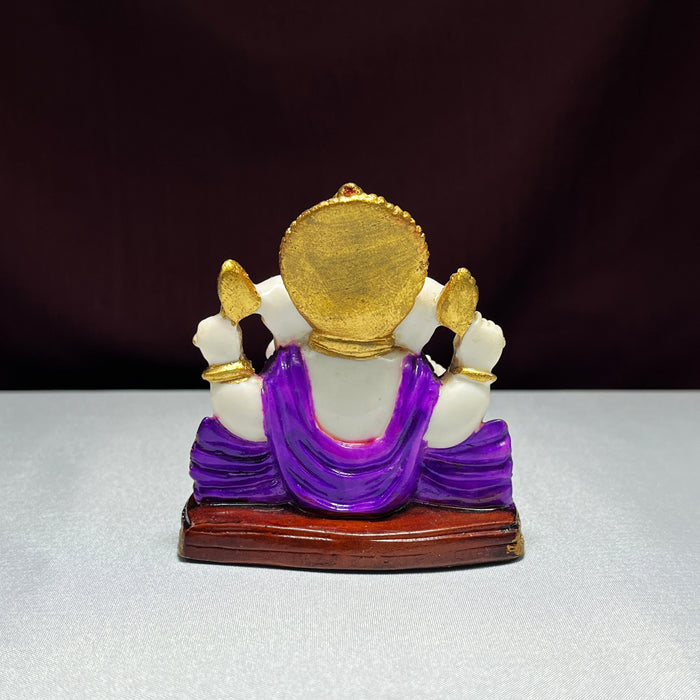 Handmade Resin Sitting Ganesh Statue for Temple Decor