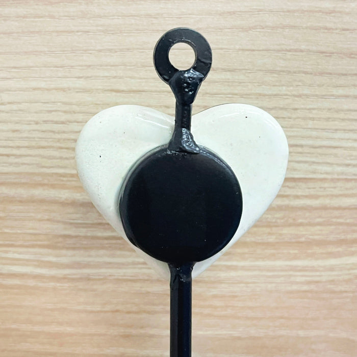 Floral Ceramic Key Holder with Iron Hook – Decorative