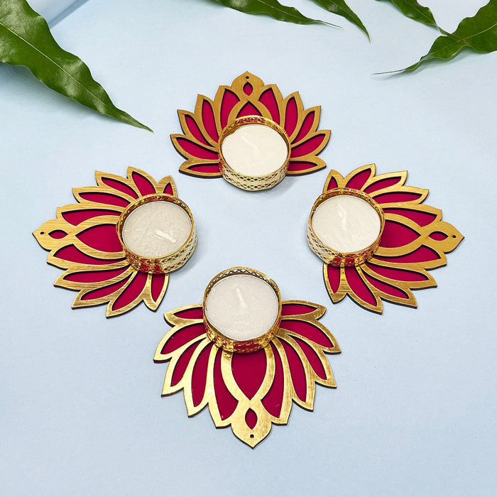 Decorative Lotus Tea Light Candle Holders – Elegant Design for Festive Occasions