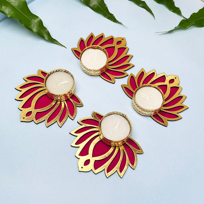 Decorative Lotus Tea Light Candle Holders – Elegant Design for Festive Occasions
