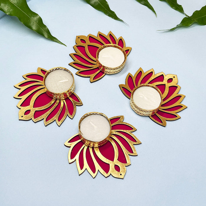 Decorative Lotus Tea Light Candle Holders – Elegant Design for Festive Occasions