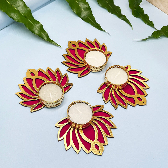 Decorative Lotus Tea Light Candle Holders – Elegant Design for Festive Occasions