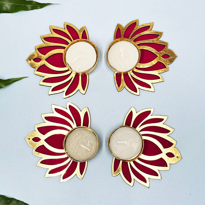 Decorative Lotus Tea Light Candle Holders – Elegant Design for Festive Occasions