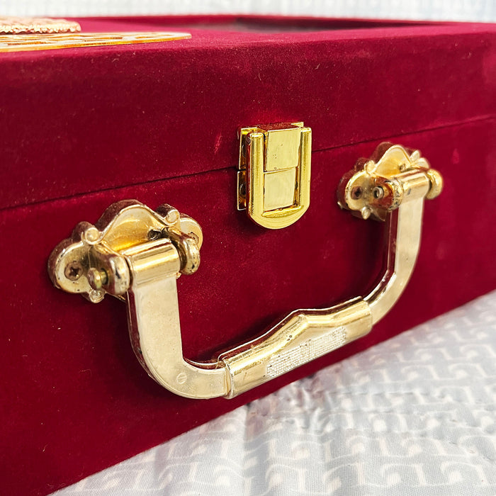 Decorative Containers and a Velvet Dry Fruit Box with a Gold Lakshmi Plate