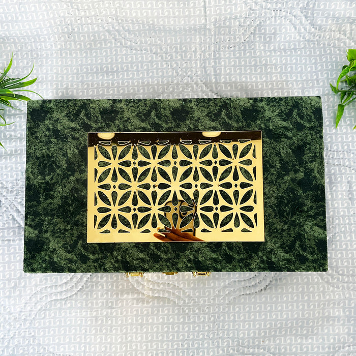 Stylish Dry Fruit Box with Marble Finish and Gold Accents