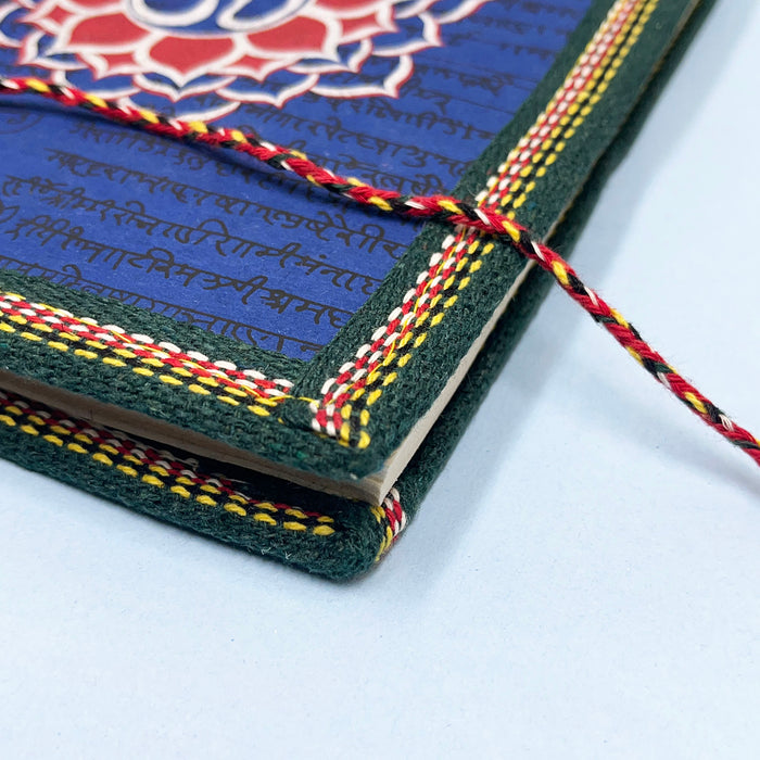 Blue Color Handmade Cotton Paper Diary with Om Symbol - Perfect for Meditation and Journaling