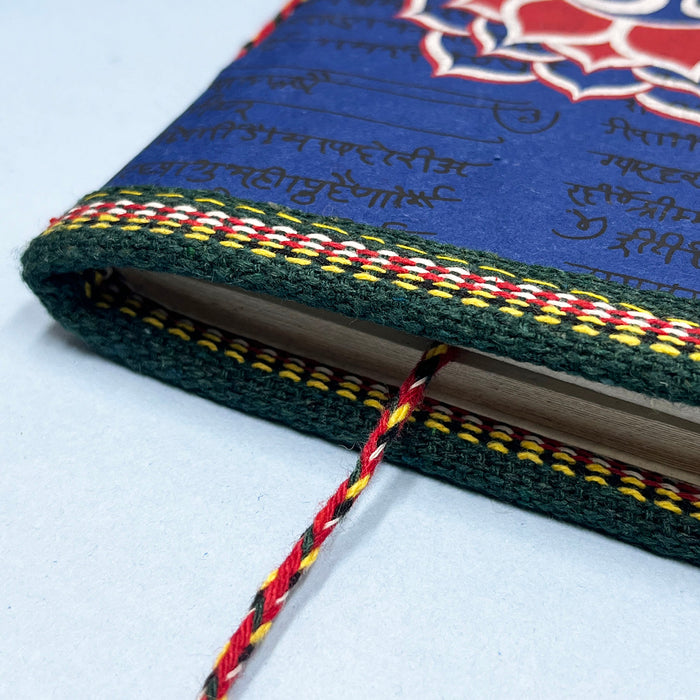 Blue Color Handmade Cotton Paper Diary with Om Symbol - Perfect for Meditation and Journaling