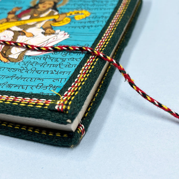 Handmade diary with Saraswati sitting on lotus design – perfect for gifting