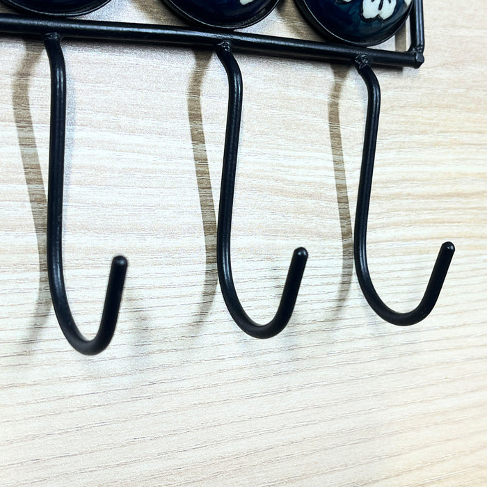 Triple Hook Ceramic & Iron Key Holder
