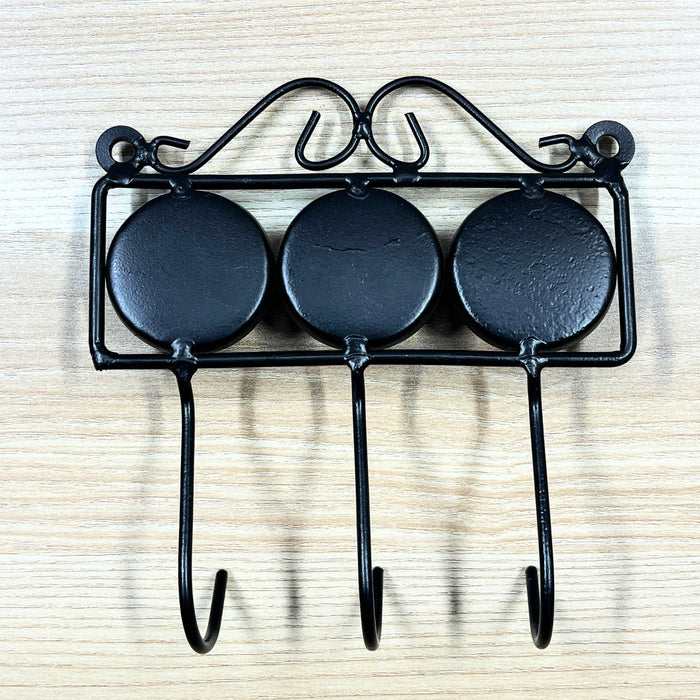 Triple Hook Ceramic & Iron Key Holder