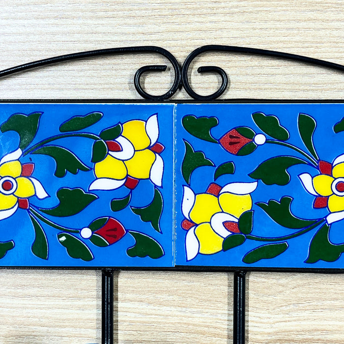 Colorful Ceramic & Iron Key Holder with 6 Hooks