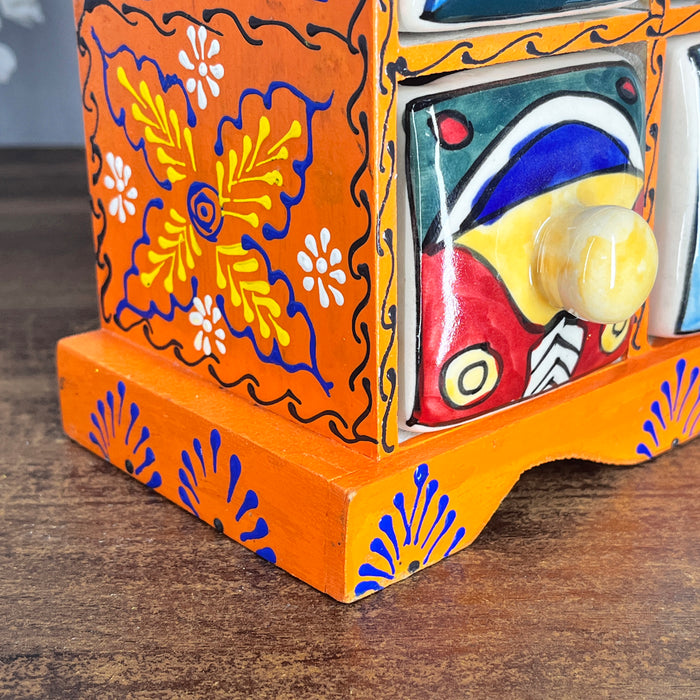 Wooden Ceramic Box with 6 Drawer