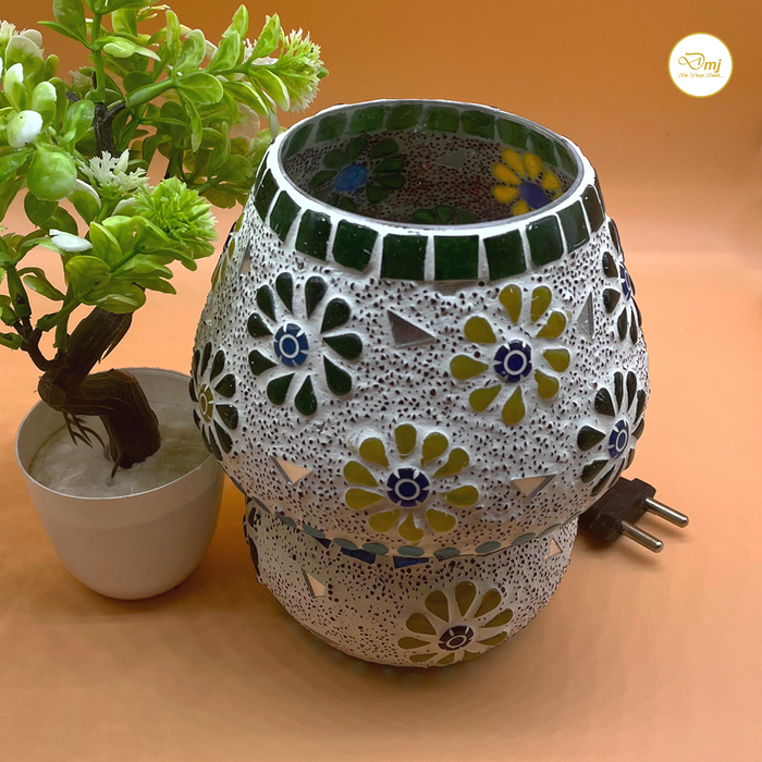 Handcrafted Mosaic Glass Lamp with Vibrant Festival Décor Design