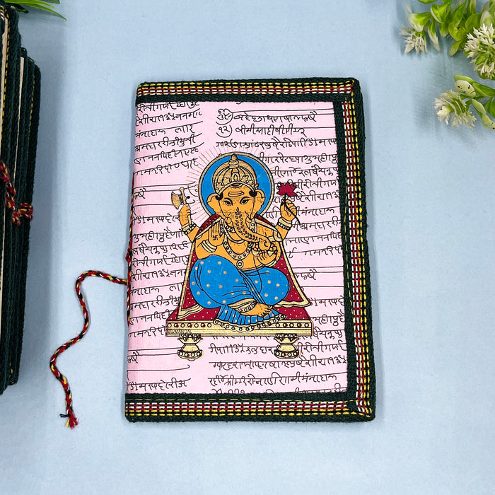 Lord Ganesha Design Handmade Cotton Paper Diary 3