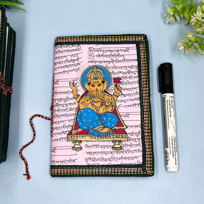 Lord Ganesha Design Handmade Cotton Paper Diary 4