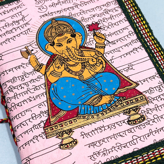 Lord Ganesha Design Handmade Cotton Paper Diary 5