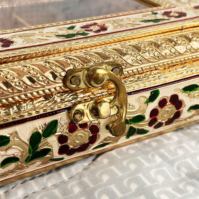 Meenakari Handcrafted Wooden Dry Fruit Box with Floral Design 7