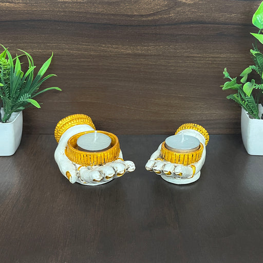 Tea Light Handmade Resin Hand Candle Holder