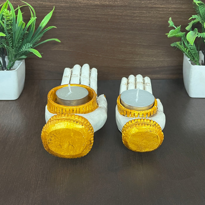 Tea Light Handmade Resin Hand Candle Holder 9