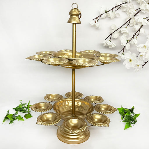 Two Tier Diya Shape Urli Bowl 1