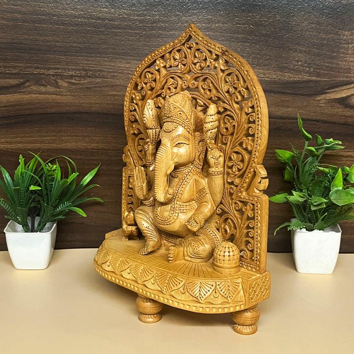 Wooden Ganesha Staue