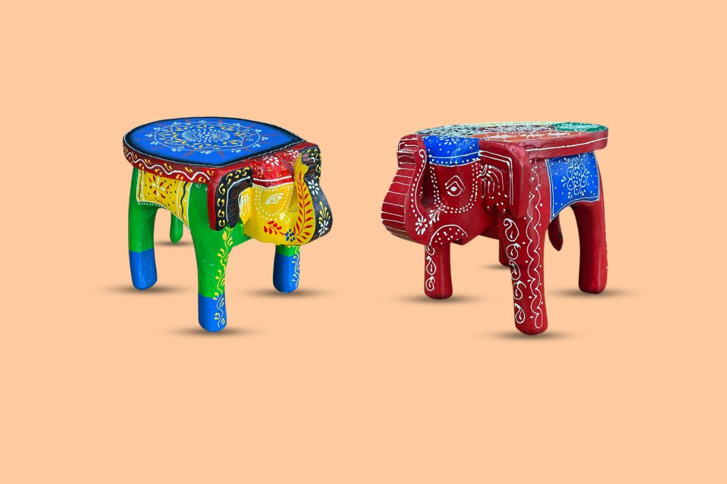 Wooden Elephant Stool