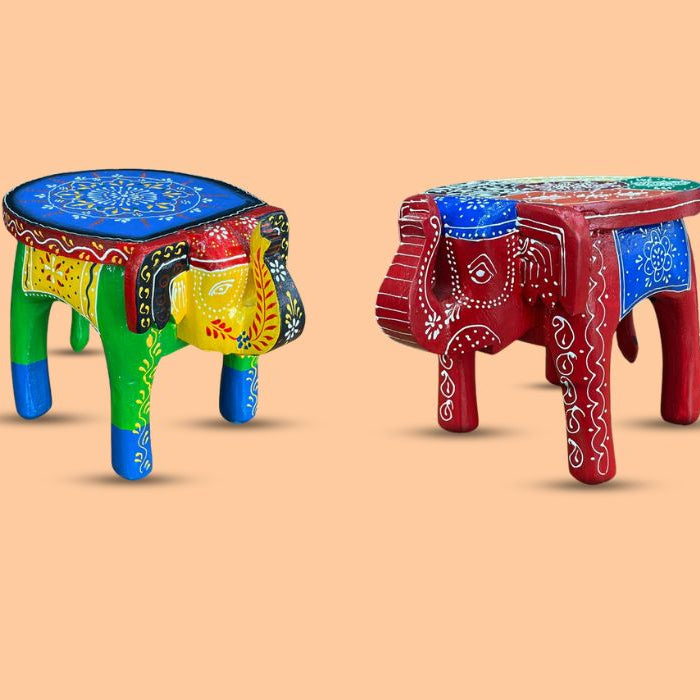 Wooden Elephant Stool