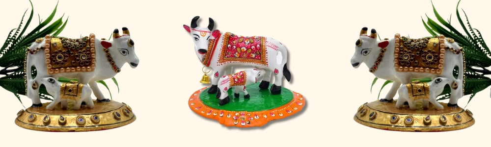 Buy Cow and Calf Idol Online In India | Home Decor