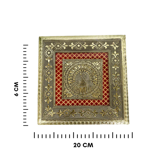 Elegant Gold-Tone Decorative Box for Dry Fruits.