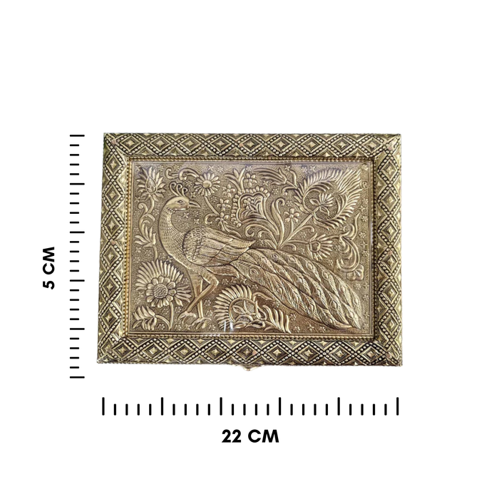 Handmade Decorative Box with Peacock Artwork for Festive Gifting