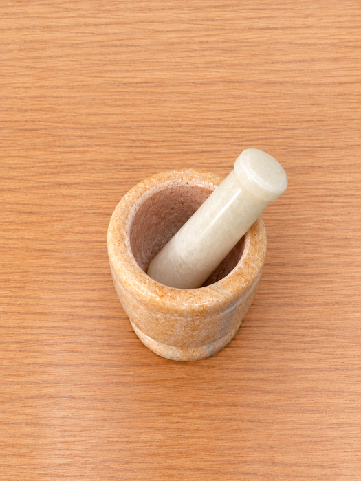 Handcrafted Marble Imam Dasta Mortar and Pestle, Traditional Kitchen & Pooja Accessory