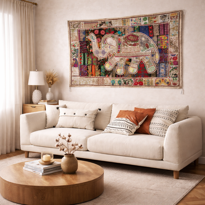 Traditional Indian Elephant Wall Art – 40 × 60 Inches