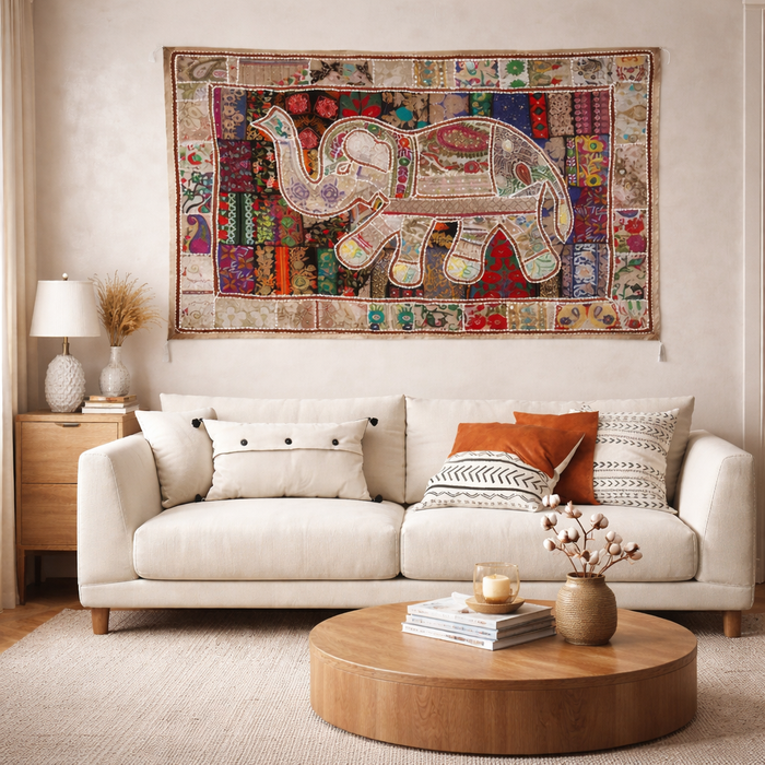 Traditional Indian Elephant Wall Art – 40 × 60 Inches