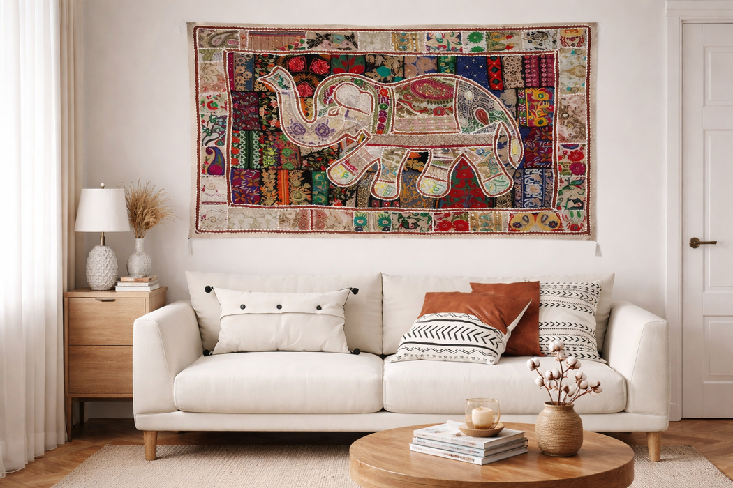 Traditional Indian Elephant Wall Art – 40 × 60 Inches