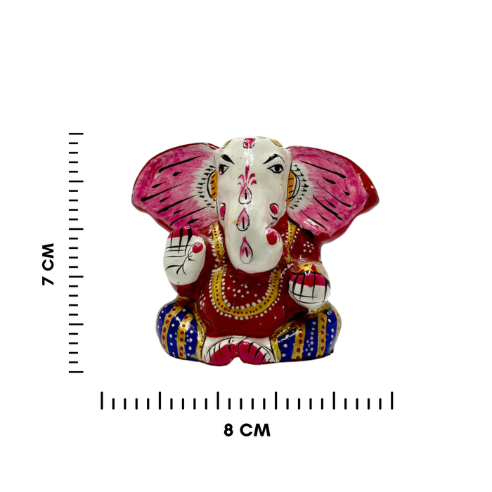 Handcrafted Meenakari Metal Ganesha Statue for Temple Decor