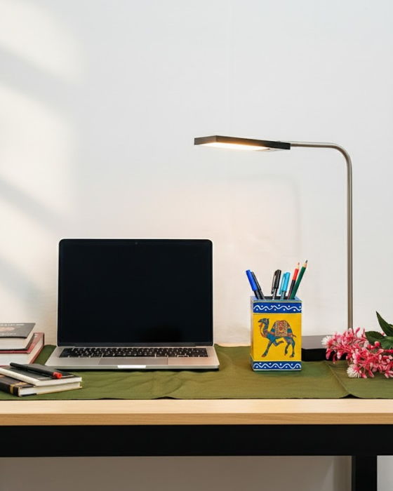 Hand-Painted Wooden Camel Holder | Yellow Stand | Diwam Handicrafts