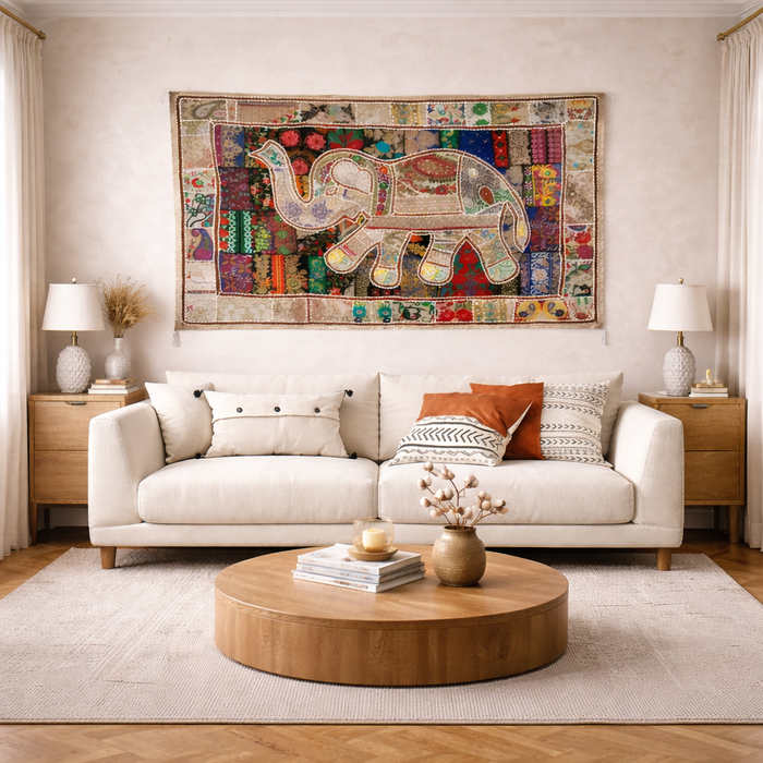 Traditional Indian Elephant Wall Art – 40 × 60 Inches