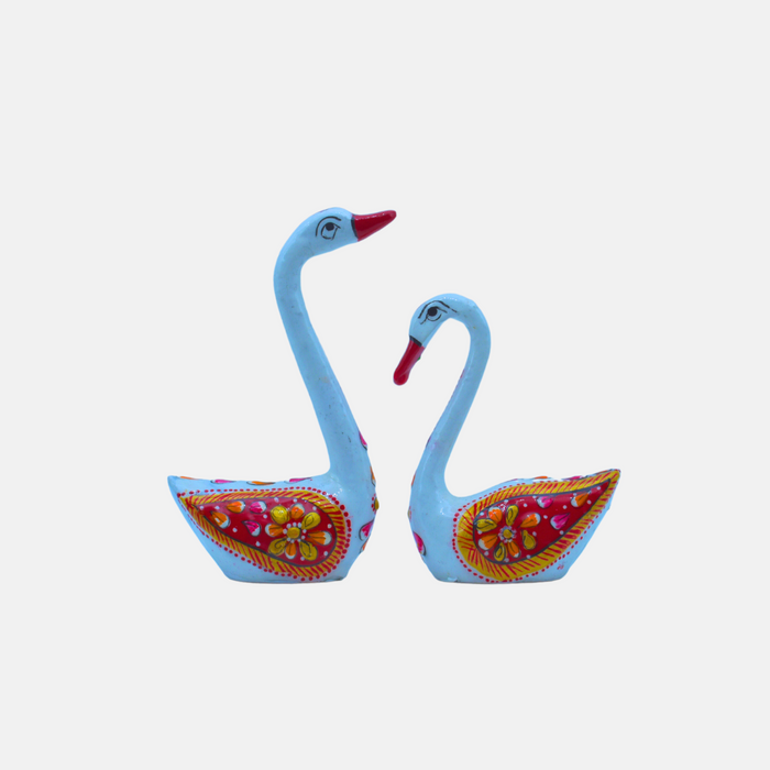 Handcrafted Meenakari Swan Figurines