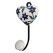 White Heart Shaped Metal and Ceramic Hook Wall Key Hanger