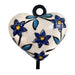 White Heart Shaped Metal and Ceramic Hook Wall Key Hanger
