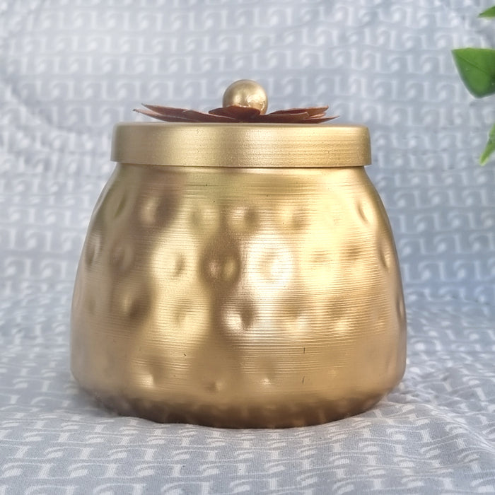 Luxury Metal Canister Set with Decorative Basket | 3-Piece Multipurpose Storage Container